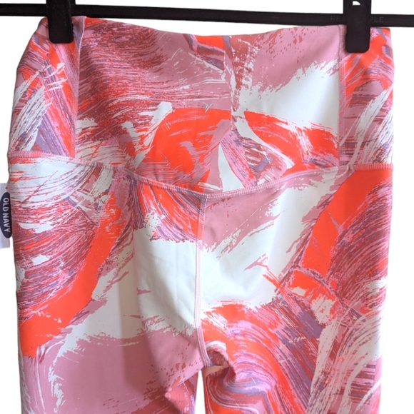 OLD NAVY • Active Powersoft Neon Pink & White Marble Highrise Leggings Size Larg - Picture 9 of 10